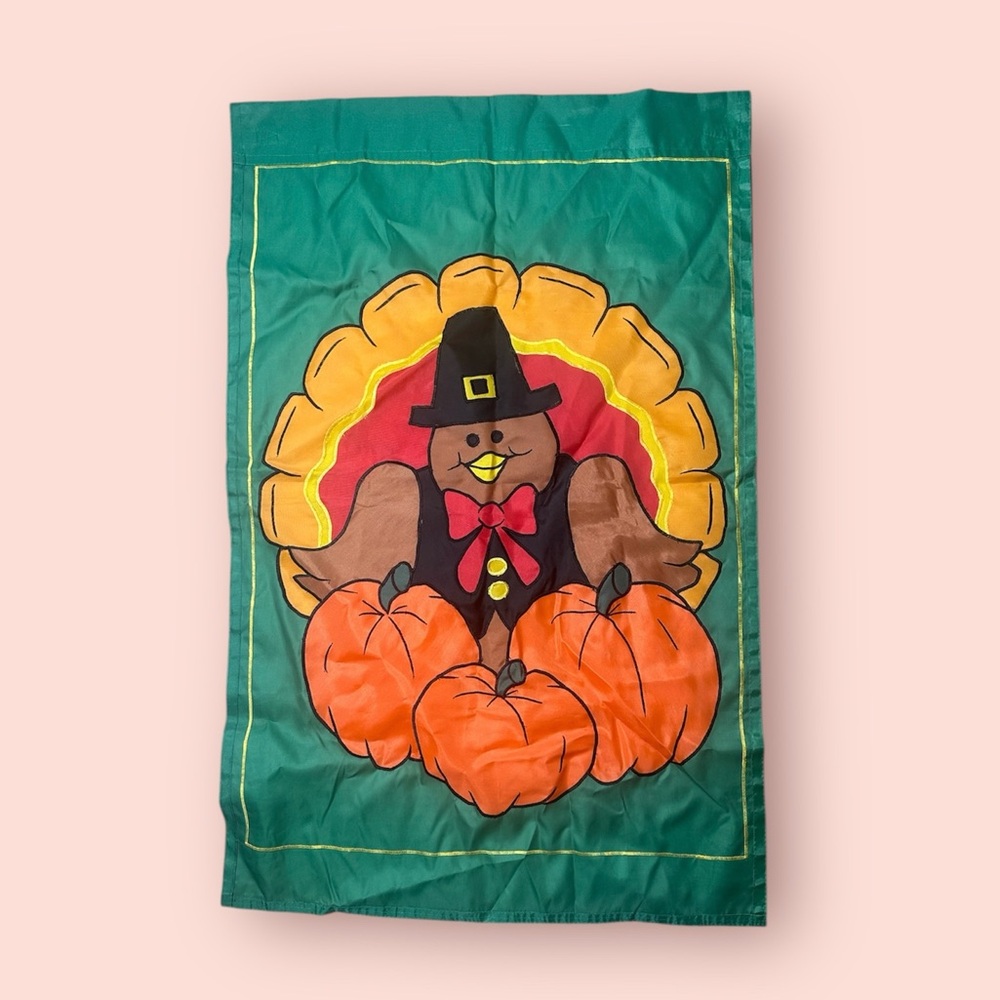 Vintage THANKSGIVING TURKEY FLAG
